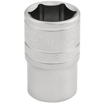 Draper 6 Point Imperial Socket, 1/2" Sq. Dr., 11/16" 16630