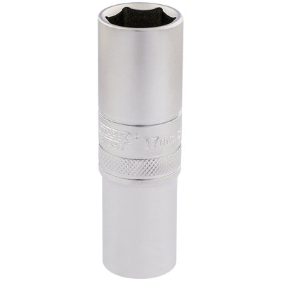 Draper 6 Point Metric Deep Socket, 1/2" Sq. Dr., 17mm 16649