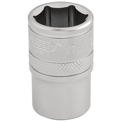 Draper 6 Point Metric Socket, 1/2" Sq. Dr., 17mm 16607