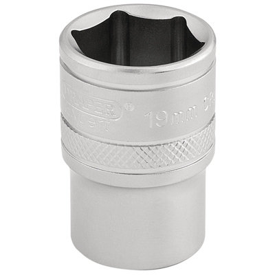 Draper 6 Point Metric Socket, 1/2" Sq. Dr., 19mm 16609