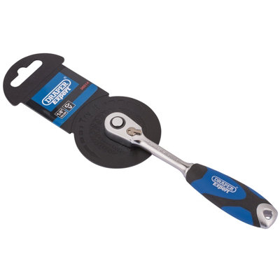 Draper 60 Tooth Micro Head Reversible Soft Grip Ratchet, 1/4