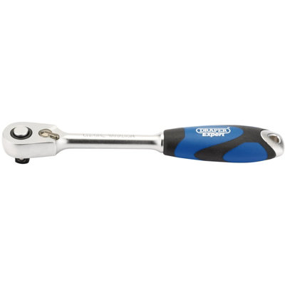 Draper 60 Tooth Micro Head Reversible Soft Grip Ratchet, 3/8" Sq. Dr. 26515
