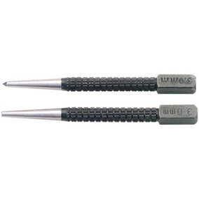 Draper 622/623 Nailset and Centre Punch Set (Pack of 2) Silver/Black (100mm x 3mm)