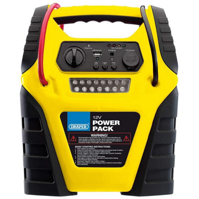 Draper 90643 12V Power Pack Car Van Jump Start Petrol Diesel and Air Compressor