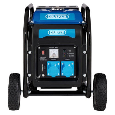 Draper 98683 Petrol Open Frame Inverter Generator with Wheels, 3800W