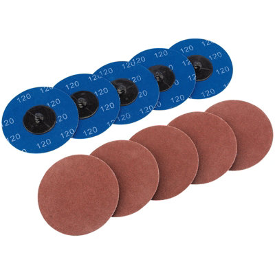 Draper  Aluminium Oxide Sanding Discs, 75mm, 120 Grit (Pack of 10) 75617