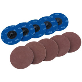 Draper  Aluminium Oxide Sanding Discs, 75mm, 180 Grit (Pack of 10) 75618