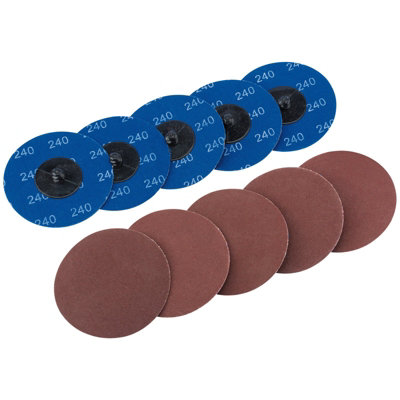 Draper  Aluminium Oxide Sanding Discs, 75mm, 240 Grit (Pack of 10) 75619