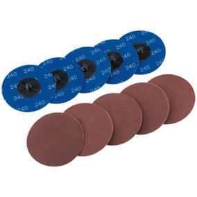 Draper  Aluminium Oxide Sanding Discs, 75mm, 240 Grit (Pack of 10) 75619