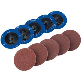 Draper  Assorted Aluminium Oxide Sanding Discs, 50mm (Pack of 10) 75615