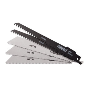 Draper  Assorted Reciprocating Saw Blades for Multi-Purpose Cutting, 150mm (Pack of 5)  52517