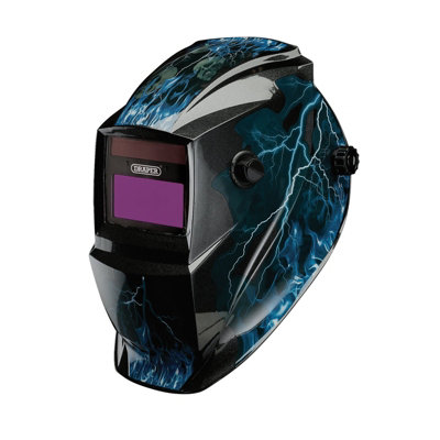 Draper AutoDarkening Welding Helmet, Blue Skull 02514 DIY at B&Q
