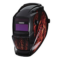 Draper Auto-Darkening Welding Helmet, Red Flames 02513