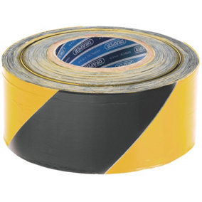 Draper  Barrier Tape Roll, 500m x 75mm, Black and Yellow 69009