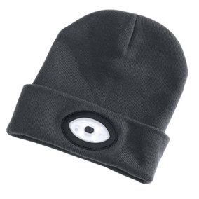 Draper  Beanie Hat with Rechargeable Torch, One Size, 1W, 100 Lumens, Grey 99522