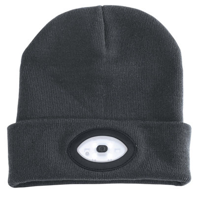 Draper  Beanie Hat with Rechargeable Torch, One Size, 1W, 100 Lumens, Grey 99522