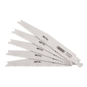 Draper  Bi-metal Reciprocating Saw Blades for Metal Cutting, 150mm, 8-14tpi (Pack of 5) 38755