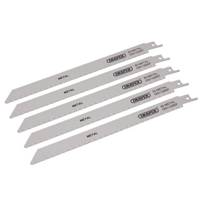 Draper  Bi-metal Reciprocating Saw Blades for Metal Cutting, 225mm, 18tpi (Pack of 5) 38631