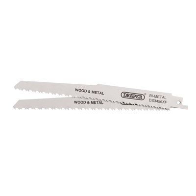 Draper  Bi-metal Reciprocating Saw Blades for Multi-Purpose Cutting, 200mm, 6-12tpi (Pack of 2) 43065