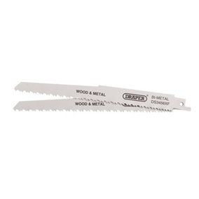 Draper  Bi-metal Reciprocating Saw Blades for Multi-Purpose Cutting, 200mm, 6-12tpi (Pack of 2) 43065