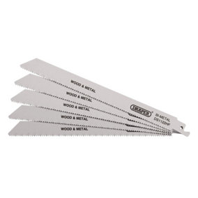 Draper  Bi-metal Reciprocating Saw Blades for Multi-Purpose Cutting, 225mm, 10tpi (Pack of 5) 38754