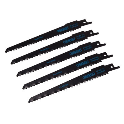 Draper  Bi-metal Reciprocating Saw Blades for Plaster Cutting, 150mm, 6tpi (Pack of 5) 43426