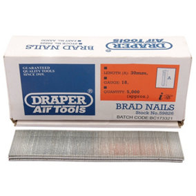 Draper  Brad Nails, 30mm (Pack of 5000) 59826