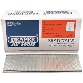 Draper Brad Nails, 38mm (Pack of 5000) 59829