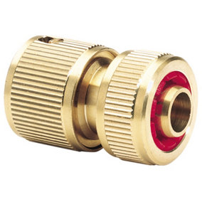 Draper Brass Hose Connector with Water Stop, 1/2" 36202