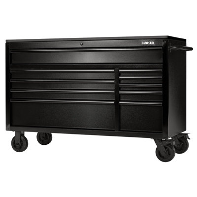 Draper BUNKER 10 Drawer Workbench Roller Tool Cabinet with Black Stainless Steel Worktop, 56"  28077