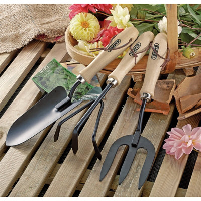 Draper  Carbon Steel Hand Fork, Cultivator and Trowel with Hardwood Handles 83993