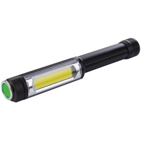 Draper  COB LED Aluminium Worklight, 5W, 400 Lumens, 3 x AA Batteries Supplied 90100