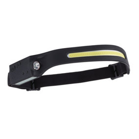 Draper  COB LED Rechargeable 2-in-1 Head Torch with Wave Sensor, 3W, USB-C Cable Supplied  28236