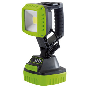 Draper  COB LED Rechargeable Worklight, 10W, 1,000 Lumens, Green, 4 x 2.2Ah Batteries 90033