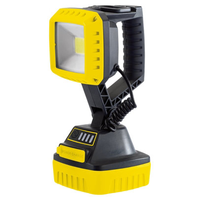 Draper  COB LED Rechargeable Worklight, 10W, 1,000 Lumens, Yellow, 4 x 2.2Ah Batteries 90049