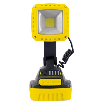 Draper  COB LED Rechargeable Worklight, 10W, 1,000 Lumens, Yellow, 4 x 2.2Ah Batteries 90049