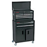 Draper  Combined Roller Cabinet and Tool Chest, 6 Drawer, 24", Black 19572