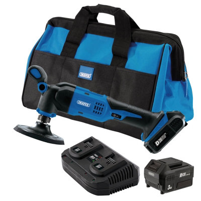 Draper D20 20V Dual Action Polisher Kit, 125mm, 2 x 3.0Ah Batteries, 1 ...