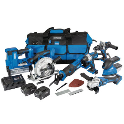 Draper  D20 20V Jumbo Kit, 1 x 3.0Ah Battery, 1 x 5.0Ah Battery, 1 x Charger, 1 x Tool Bag 90473