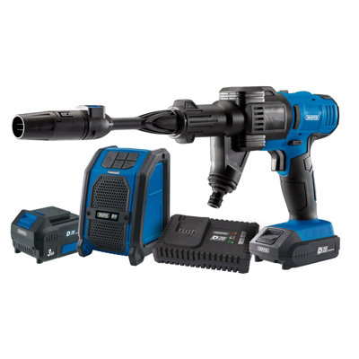 Draper D20 20V Pressure Washer, D20 20V Wireless Speaker, 1 x 2.0Ah, 1 ...