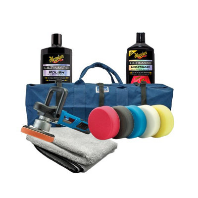 Draper DA Car Polisher 150mm Detailing Buffer 5 Sponge Kit + Meguiars Pack