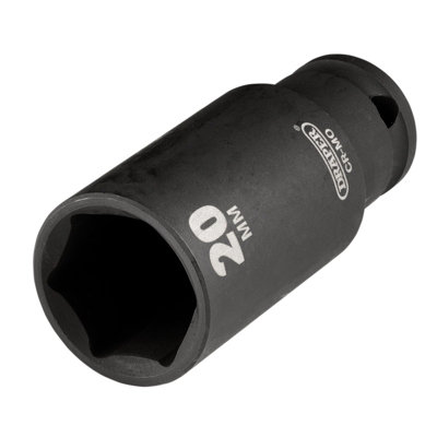 Draper Draper HI-TORQ Metric Deep Impact Socket, 3/8" Sq. Dr., 20mm  20176