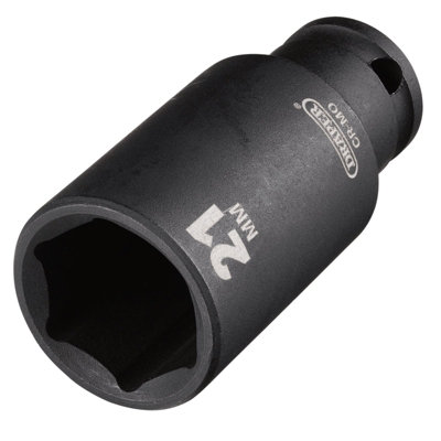 Draper Draper HI-TORQ Metric Deep Impact Socket, 3/8" Sq. Dr., 21mm  20177
