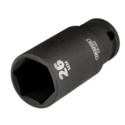 Draper Draper HI-TORQ Metric Deep Impact Socket, 3/8" Sq. Dr., 26mm  20193