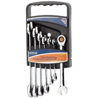 Draper Draper Hi-Torq Metric Ratcheting Combination Spanner Set 7 Piece 25397
