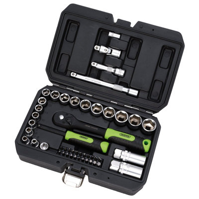 Draper Draper HI-TORQ Metric Socket and Bit Set, 1/4" and 3/8" Sq. Dr. (48 Piece) 24235