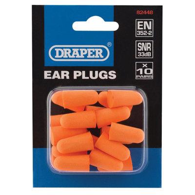 Draper Ear Plugs (Pack of 10 Pairs) 82448