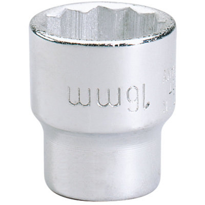 Draper Elora Bi-Hexagon Socket, 3/8" Sq. Dr., 16mm 25929