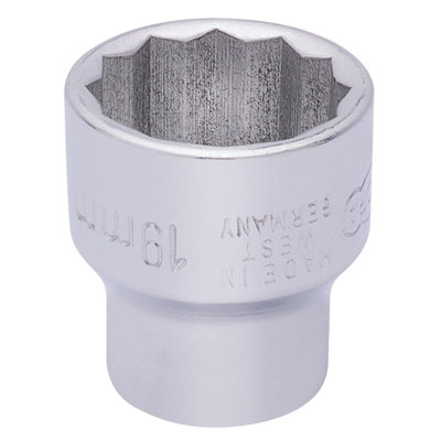 Draper Elora Bi-Hexagon Socket, 3/8" Sq. Dr., 19mm 25953