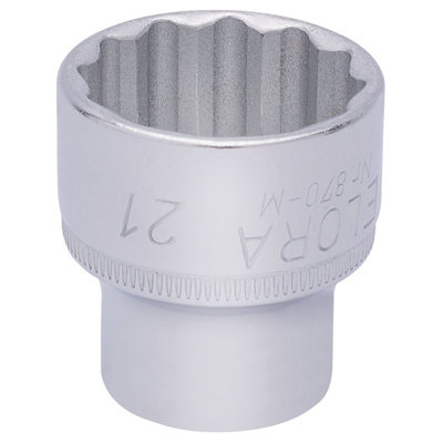 Draper Elora Bi-Hexagon Socket, 3/8" Sq. Dr., 21mm 25979